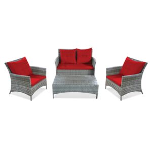 SOFA SET 4PCS RATTAN GREY SOFA SET 4PCS RATTAN GREY